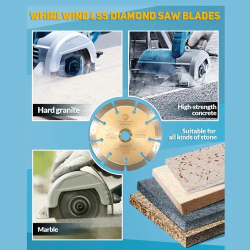 Miniatura 8 de LSS Hojas de Sierra Eléctrica de Diamante Segmentadas de 6 Pulgadas para Corte Seco o Húmedo de Uso General para Concreto Piedra Ladrillo