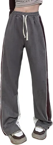 Veryin Pantalones deportivos abiertos de gamuza sintética para mujer, pantalones de baile acampanados para hombre, pantalones casuales de pierna