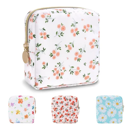 Miniatura 108 de Estuche pequeño para lápices y maquillaje para bolso, lindo estuche de lápices, bolsa de pinceles de maquillaje de nylon con cremallera, estuche
