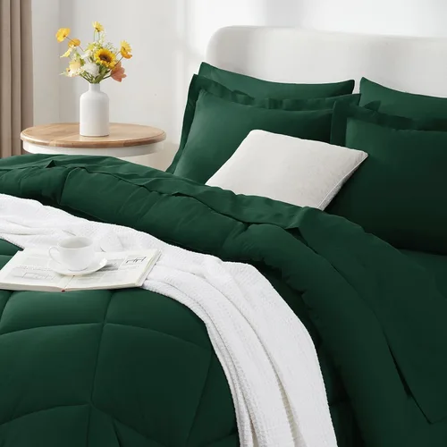 Miniatura 368 de CozyLux Juego de edredón tamaño King, color naranja quemado, toda la ropa de cama en una sola bolsa, 7 piezas: edredón, fundas de almohada