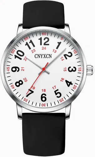 Miniatura 2 de Reloj de enfermera para estudiantes de medicina, médicos, mujeres y hombres con segunda mano y esfera fácil de leer las 24 horas, banda de silicona