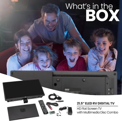 Miniatura 2 de Pyle Televisor de pantalla plana LED de 21.5 pulgadas, monitor de TV pequeño de 1080p con HDMI, RCA, DVD con ranuras, adaptador de coche de 12 V/24
