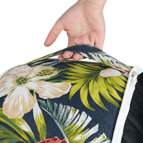 Miniatura 6 de Magpie Fabrics Taburete inflable para interiores y exteriores, reposapiés redondo, repelente al agua, 20 x 9 pulgadas de alto, portátil para patio