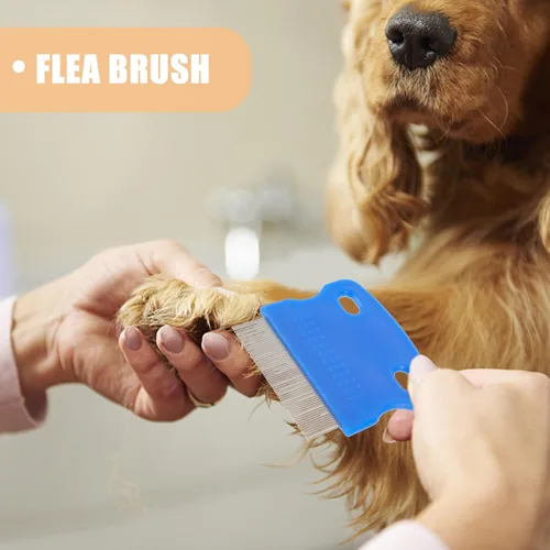Miniatura 6 de KALLORY Peine de aseo para perros, peine para eliminar el pelo de mascotas, peine de masaje para eliminar mate, nudos y enredos (color al azar)