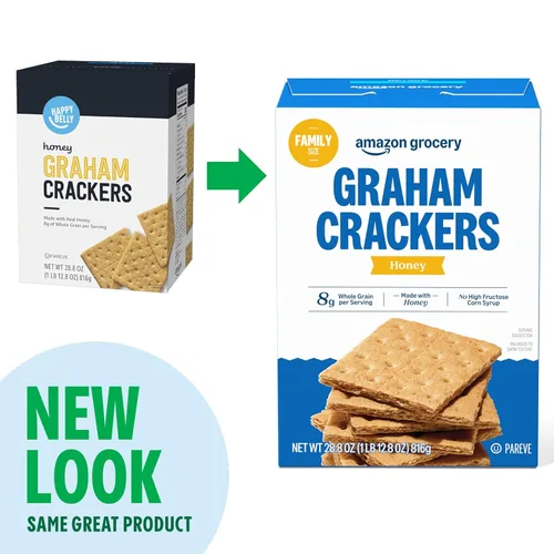 Miniatura 4 de Marca Amazon – Happy Belly Honey Graham Crackers, 28.8 onzas
