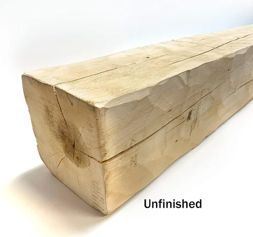 Miniatura 3 de Wilson 8 x 8 x 72 pulgadas repisa de viga de granero tallada a mano, estante rústico de madera maciza natural sin terminar (1 unidad)