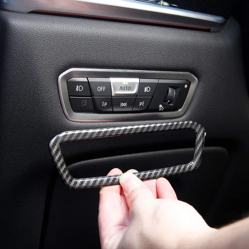 Miniatura 4 de Fibra de carbono estilo ABS coche interruptor decoración marco ajuste para BMW X5 G05 X7 G07 2019