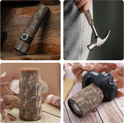 Miniatura 4 de DROK 4/10 Rollos de Cinta de Camuflaje Autoadhesiva, Vendaje de Camuflaje para Deportes al Aire Libre, Escalada, Camping, 2/3 Pulgadas x 4.5 Metros