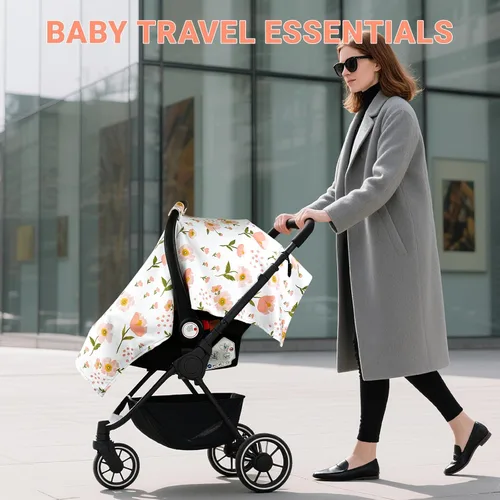 Miniatura 7 de Metplus Funda para asiento de coche 2 en 1 para bebé, toldo para asiento de coche para bebés, funda de lactancia multiuso para mamá, fundas