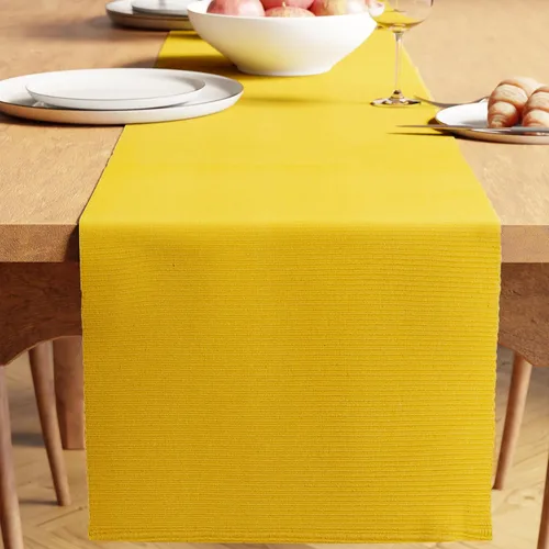 Miniatura 25 de Encasa XO Camino de mesa de comedor de 13 x 72 pulgadas Algodón acanalado fino teñido con hilo Azul escalera Lavable a máquina Escalera Azul