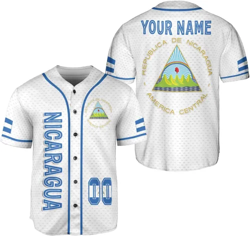 Miniatura 17 de Camiseta de béisbol de Nicaragua personalizada, camiseta de béisbol de Nicaragua personalizada para hombres y mujeres, camisas nicaragüenses