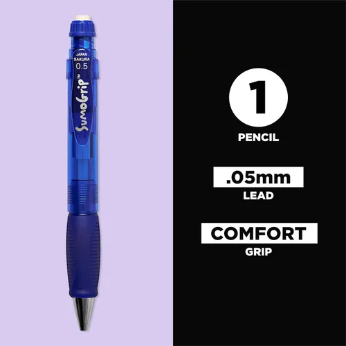 Miniatura 2 de SAKURA 50282 Sumo-Grip, pluma de 0,5 mm con borrador, azul claro Azul transparente