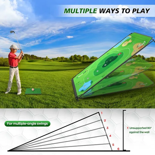 Miniatura 4 de BaiYuan Juego Portátil de Chipping de Golf para Papás y Golfistas Júnior, Diversión en Interiores, Exteriores, Patio Trasero y Césped con 24 Pelotas