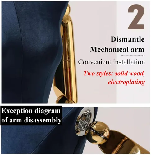 Miniatura 4 de Mannequin Countertop Velvet Surface Half Body Female with Tripod Stand Adjustable Height Hanging Fashion Form Display