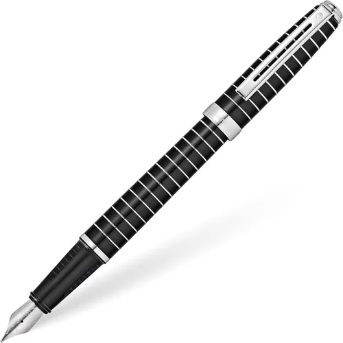 Miniatura 4 de Sheaffer Prelude - Bolígrafo de laca de ónix negro con tapa de paladio perseguido y ribete chapado en oro de 22 quilates