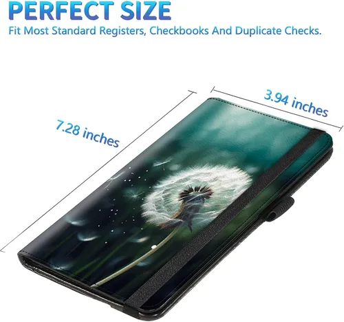 Miniatura 161 de Funda para chequera para hombres y mujeres, cartera de cuero RFID con ranuras para tarjetas de crédito, soporte de cheques duplicados personales