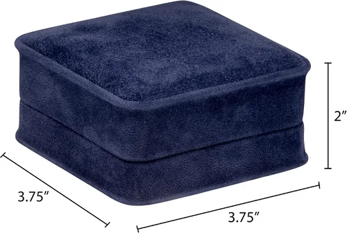 Miniatura 2 de Caja de pendientes de terciopelo negro, paquete de 2, gamuza de lujo rica, elegante estuche de aretes de diamante, con interior de terciopelo negro