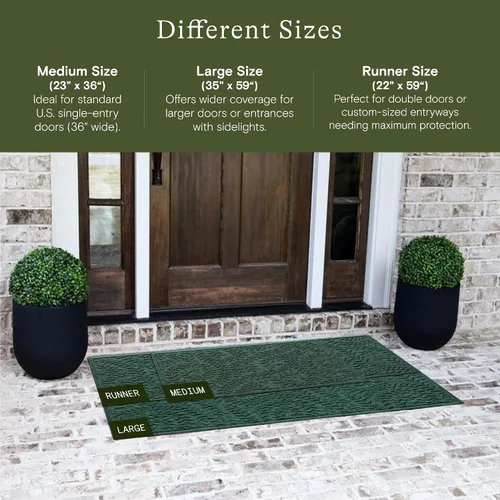Miniatura 2 de WaterHog Tapete para Puerta Interior/Exterior, 2' x 3', Hecho en EE.UU., Alfombra de Puerta Frontal Duradera y Antideslizante, Decorativa, Atrapa