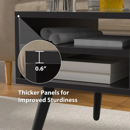 Miniatura 6 de Mesa de centro moderna con tapa elevadora con almacenamiento oculto para sala de estar, mesa de piso con elevador, mesa central de madera