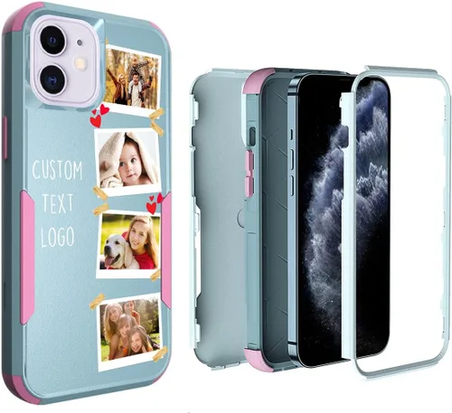 Miniatura 66 de Funda de fotos personalizada para iPhone 11 Apple Phone Plaid Collage - Imagen personalizada para hacer fotos en 3 híbridos gruesos resistentes