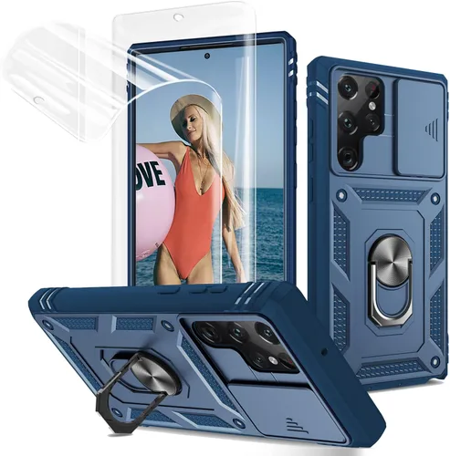 Miniatura 16 de Jeylly Funda para Samsung Galaxy S22 5G con [2 protectores de pantalla de vidrio templado], a prueba de golpes, grado militar, funda protectora