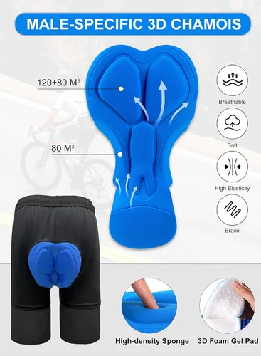 Miniatura 4 de Bikewa Men's Mountain Bike Shorts 3D Padded Loose-fit MTB Biking Riding Cycling Bicycle Biker Shorts Zipper Pockets