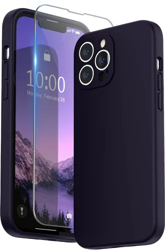 Miniatura 15 de SURPHY Funda compatible con iPhone 13 Pro Max con protector de pantalla, (protección de cámara + forro de microfibra suave), funda de silicona Negro