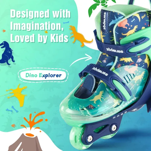 Miniatura 2 de Patines de Ruedas para Niños Principiantes - ZOOBLISS Patines de Ruedas para Niños Pequeños para Niños y Niñas de 3 a 7 Años con Ruedas que se Azul