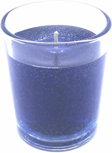 Miniatura 3 de Caja de doce velas votivas a base de aceite mineral sin perfume de color azul marino transparente de hasta 25 horas cada una de combustión limpia