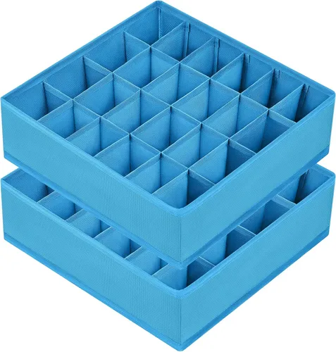 Miniatura 15 de Joyoldelf Organizador de cajones para calcetines, organizador de ropa interior, organizador de 16 celdas de tela, cajas de almacenamiento para Gris