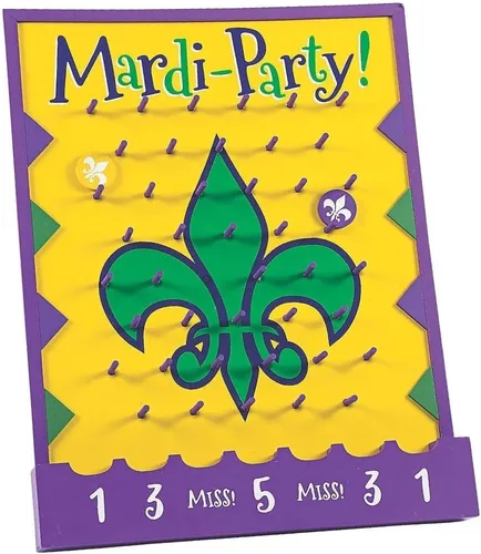 Fun Express Juego de gota de disco Mardi Gras - Suministros para fiestas