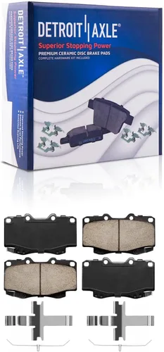 Miniatura 6 de Detroit Axle - Kit de freno delantero de 6 lengüetas para pastillas de freno de cerámica Toyota Tacoma 99-04 Rotors 1999-04 Reemplazo : rotores
