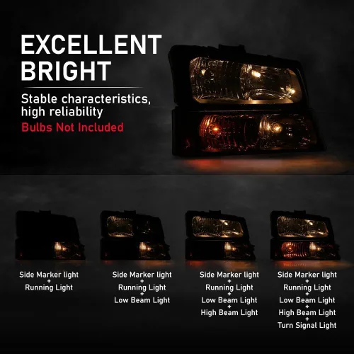 Miniatura 7 de G-PLUS Faros delanteros compatibles con Chevy Avalanche 1500 2500/Ajuste Chevy Silverado 1500 2500 HD 3500 2003-2006, lente transparente, carcasa