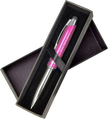 Miniatura 3 de Bolígrafo personalizado, bolígrafo 3 en 1, lápiz táctil y linterna, personalizado para hombres, mujeres, recuerdos de fiesta de adultos, Negro