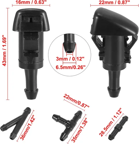 Miniatura 3 de X AUTOHAUX 4 piezas de repuesto de boquilla de limpiaparabrisas para Subaru Impreza 2008-2012 47230 Pulverizador de agua de un solo orificio
