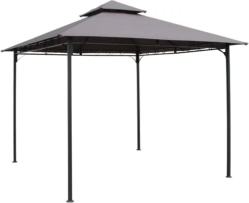 International Caravan St. Kitts YF-3136B-CNP-GY - Gazebo con dosel ventilado, gris oscuro, gris acero, YF-3136B-CNP-GY