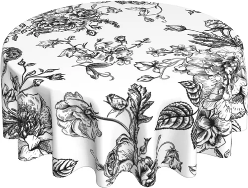 Miniatura 43 de BETGINY - Mantel cuadrado floral azul de 54 x 54 pulgadas, mantel decorativo de estilo chinoiserie con flores, tela rústica lavable para granja