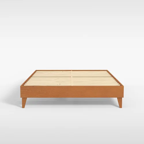 Miniatura 6 de Plataforma moderna para cama - Diseño de madera maciza - Fabricado en Estados Unidos - Fácil de armar, Madera, almendra