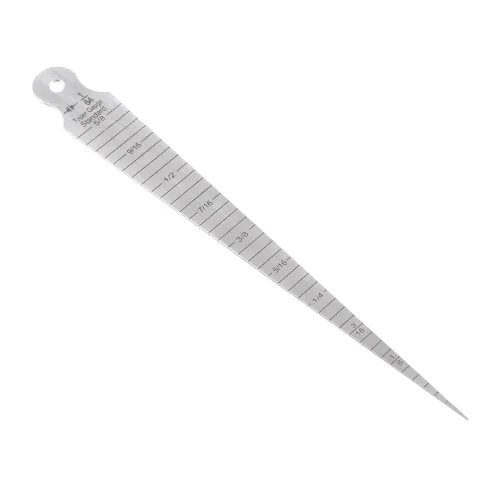 Medidor cónico, escala de apertura de acero inoxidable, agujero, agujero, métrica, imperial, agujeros, herramienta de medición de 0.039-0.591 in,