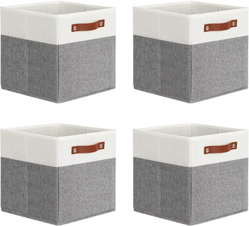 Miniatura 29 de DULLEMELO Cajas de almacenamiento para estantes, almacenamiento de armario, contenedores resistentes para organización del hogar para regalos