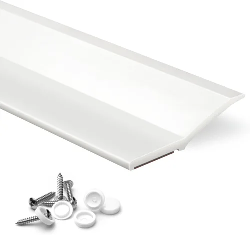 Tira de sellado superior y lateral para puerta de garaje, 34 pies, con parte trasera de goma blanca con parte trasera adhesiva, reemplazo de burlete