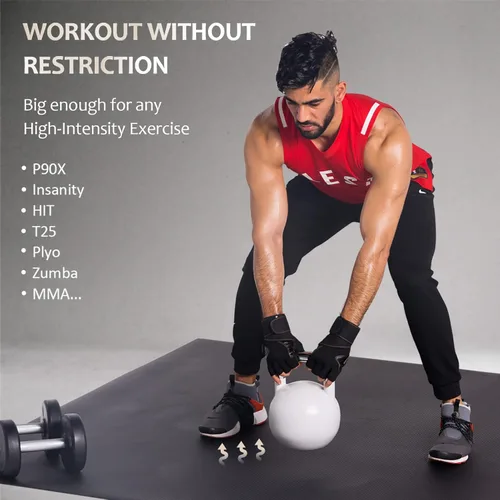 Miniatura 2 de GXMMAT Large Exercise Mat 6'x4'/6'x5'/6'x6'(7mm), Thick Workout Mats for Home Gym Flooring, Extra Wide Non-Slip Durable Cardio Mat, Shoe Friendly