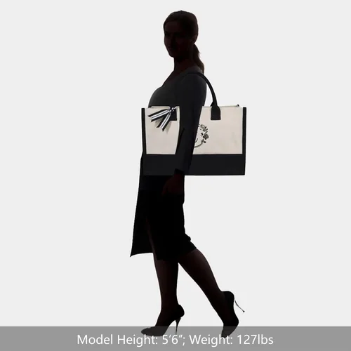 Miniatura 135 de TOPDesign - Bolso de playa de lona con inicial personalizada, bolsa de regalo con monograma, para mujer
