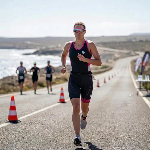 Miniatura 7 de SLS3 Trajes de triatlón para mujer - Traje de triatlón de una pieza para mujer - Traje de triatlón profesional para mujer - Trisuit premium, SKY rosa