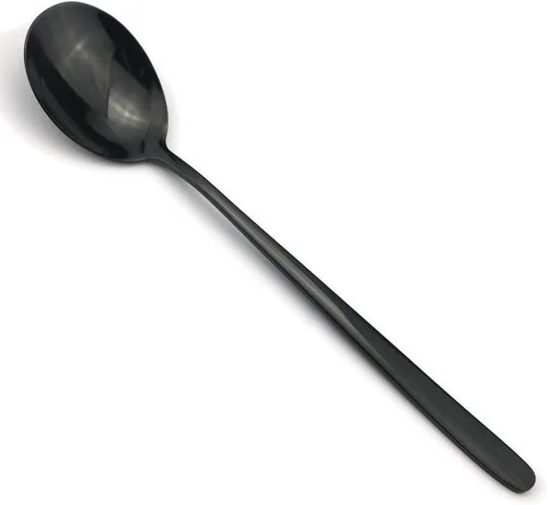 Miniatura 7 de Mirror Poblished - Juego de cubiertos negros de 5 piezas de acero inoxidable para 1, juego de cubiertos de acabado satinado para el hogar