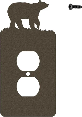 Miniatura 19 de Bear - Placa de pared para interruptor de luz de palanca doble (palanca doble, negro) - Fabricado en Estados Unidos