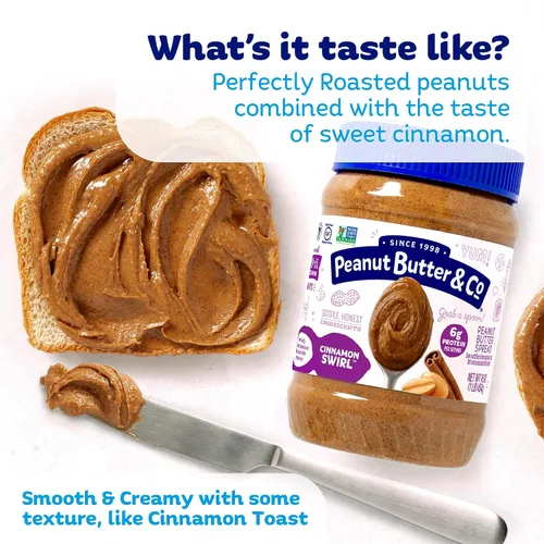 Miniatura 3 de Peanut Butter & Co. Mantequilla de maní con remolino de canela, 0.18 onzas de proteína, sin gluten y sin OMG, 16 onzas (paquete de 6)