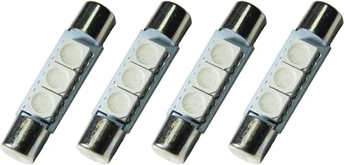 Miniatura 7 de PA LED 4 x LED 5050 3SMD Fuse Festoon Bulb Dome Interior Luz Interior Coche Visera Solar Espejo Luz 1.220 in (blanco)