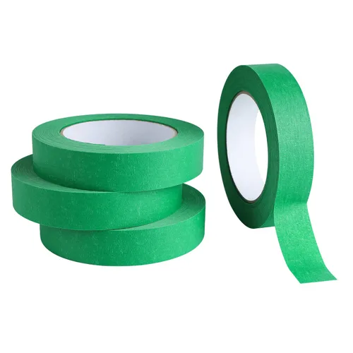 Lichamp Paquete de 4 cintas verdes para pintores de 1 pulgada, cinta adhesiva verde de 1 pulgada x 55 yardas x 4 rollos (220 yardas en total)