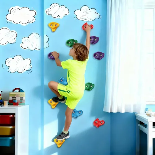 Miniatura 8 de Juego de 20 soportes grandes para escalada en roca para niños, grandes soportes de escalada para adultos para pared de roca para escalada de pared